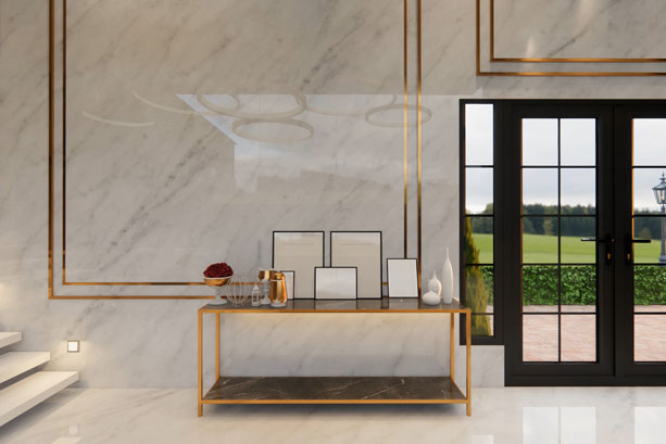 Outdoor entertaining with architectural windows